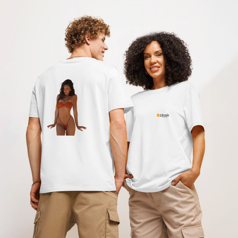 Titcoin - Unisex organic ribbed neck t-shirt